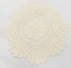 Lace round tablecloth cream set of 5 pcs