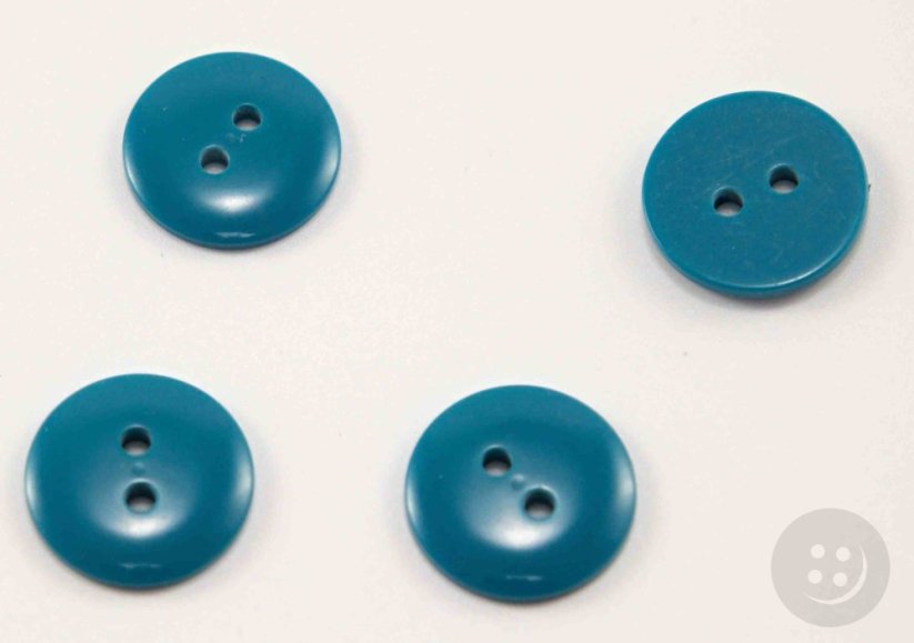 Hole button glossy - turquoise - diameter 2.2 cm