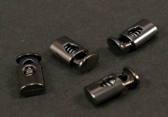 Kovová brzdička - tmavá stříbrná - průměr průvleku 0,3 cm