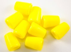 Plastic cord end - yellow - pulling hole diameter 0,5 cm