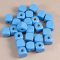 Wooden bead cube - light blue - size 1 cm x 1 cm x 1 cm