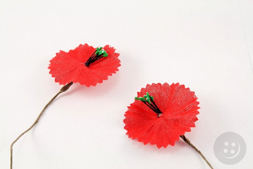 Poppy flower - red - dimensions 8 cm x 3.5 cm