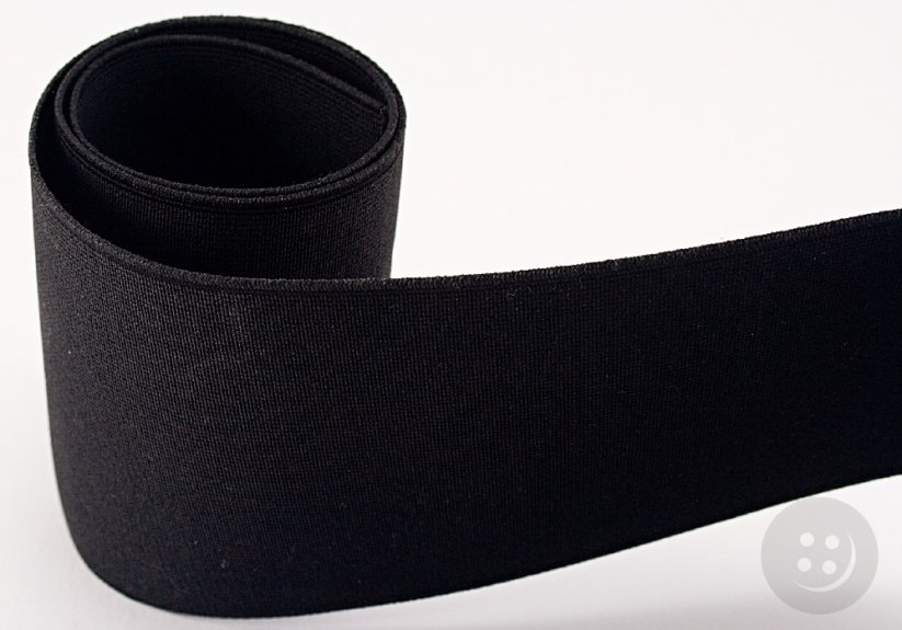 Prádlová guma - pevná - čierna - šírka 10 cm