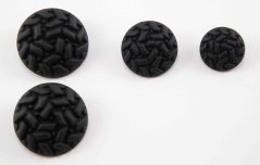Luxuriöser Metallknopf - grobe Verzierung - matt - schwarz - Durchmesser 2,8 cm