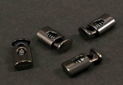 Metall Kordelstopper - Dunkelsilber - Kordelzug 0,3 cm