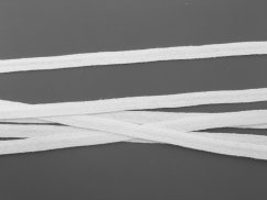 Cotton flat tape - white - width 0.6 cm