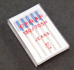 Jehly do šicích strojů ORGAN Jeans - 5 ks - velikost 90/14