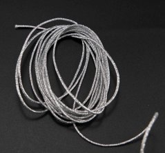 Thin round elastics - silver lurex brocade - diameter 0,16 cm