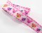 Ribbon with animals - white, pink, yellow - width 2.5 cm