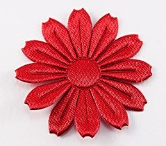 Našívacia kytička - červená - priemer 3,5 cm