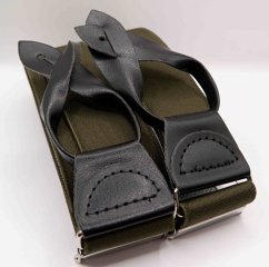 Pánské šle - khaki - šířka 3,5 cm