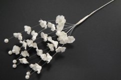 Sprig of flowers with pearl - off white - length 25 cm