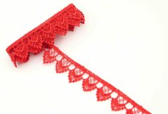 Luftige Spitze - Zähnchen - rot - Breite 1,8 cm