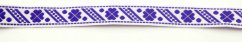 Festive ribbon - white, purple - width 1,1 cm