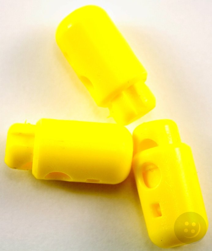 Plastová guľatá brzdička - žltá - priemer prievlaku 0,5 cm