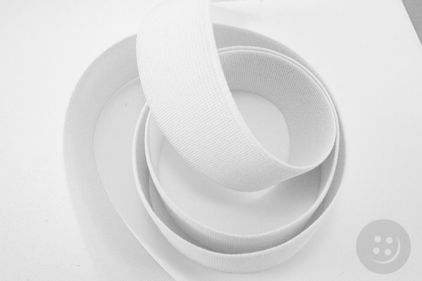 Flat elastics - firm - white - width 4 cm