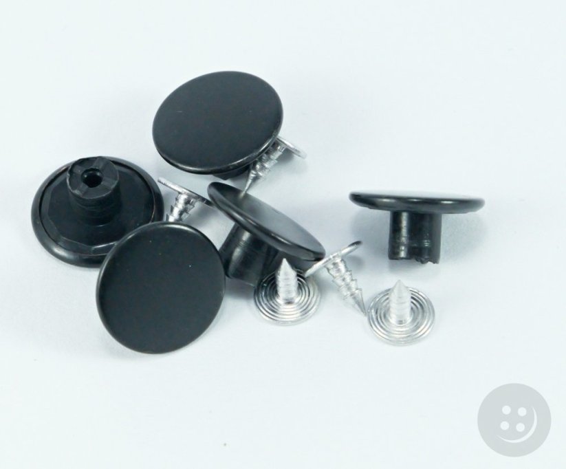 Druckknopf - schwarzes Metall - Durchmesser 1,7 cm