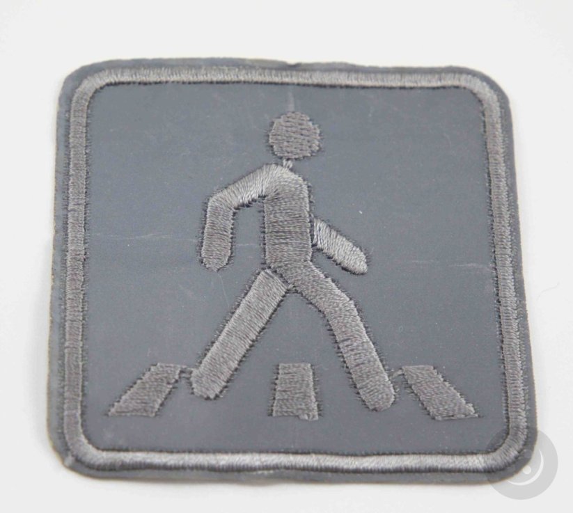 Iron-on patch - road sign - 6 x 6cm - reflexive