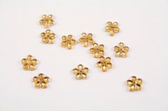 Sew-on rhinestone flowers - beige - diameter 1 cm