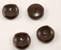 Hole button - brown - diameter 2 cm