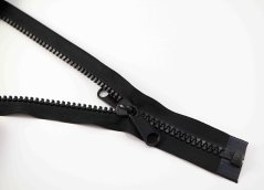 Super extra silný stanový kostěný zip rozdělávací č. 10 - oboustranný jezdec - černý - délka 60 cm - 350 cm