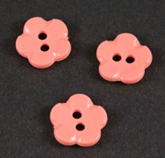 Flower - shaped button - salmon - diameter 1.5 cm