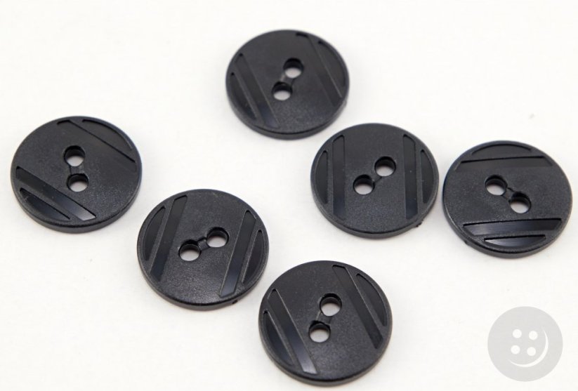 Buttonhole shirt button - black - diameter 1,5 cm
