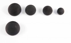 Knopf mit feinen Linien, konvex, mit unterer Naht - schwarz - Durchmesser 2,8 cm