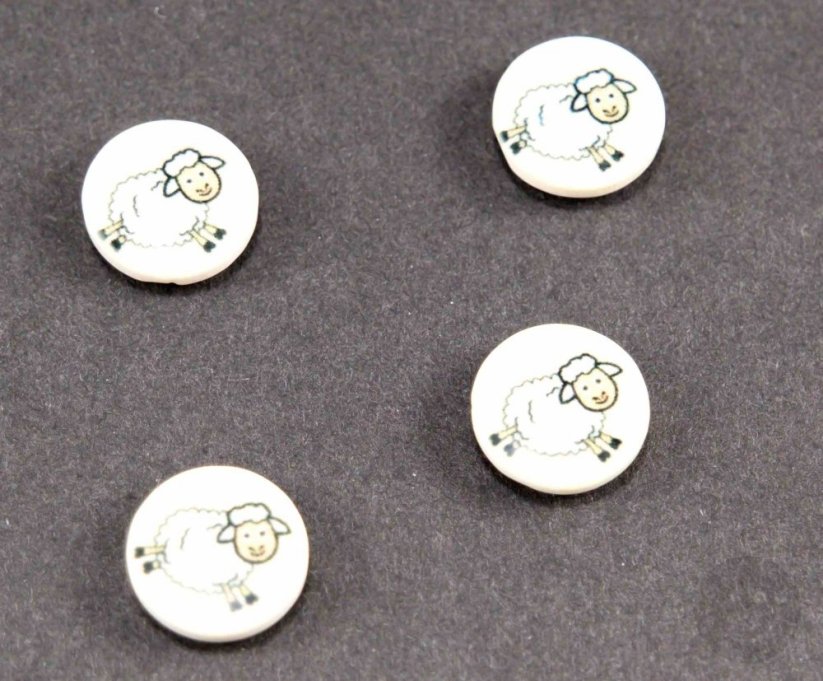 Dětský knoflík - ovečka - více barev - průměr 1,4 cm - Barevná varianta: smetanová