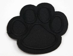 Iron-on patch - paw - 6 x 6cm - black