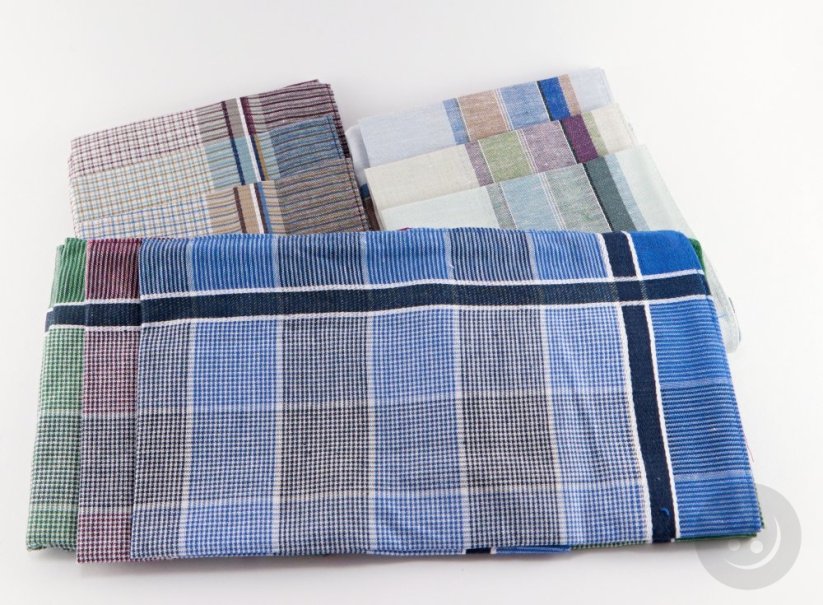 Set of men's handkerchiefs with a colored center made of carded cotton - 6 pcs