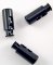 Plastic round cord lock - black - pulling hole diameter 0.4 cm