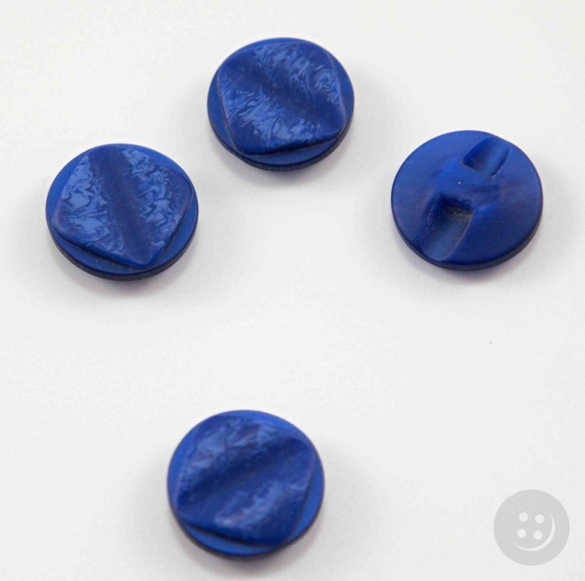 Button with bottom stitching - blue - diameter 1,5 cm