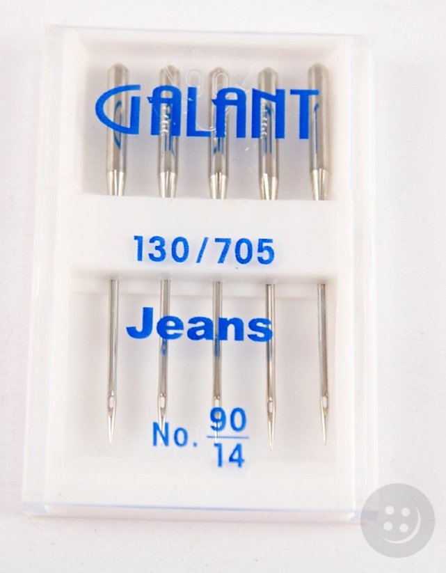 Ihly do šijacích strojov Jeans - 5 ks - veľkosť 90/14