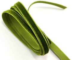 Velvet ribbon - khaki - width 2 cm