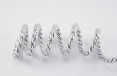Twisted cord - silver - diameter 7 mm, lurex
