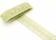 Geklöppelte Spitze - Einsatz - hellgrün - Breite 2,5 cm