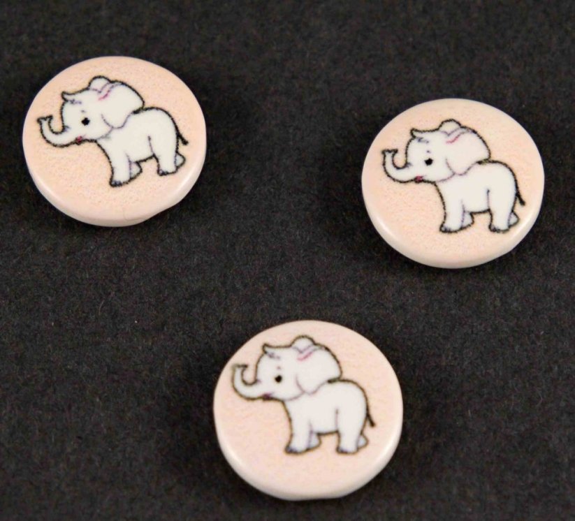 Kinderknopf - Elefant - mehr Farben - Durchmesser 1,4 cm