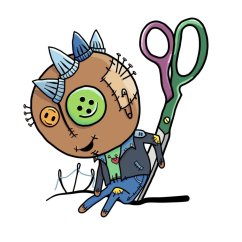 Canvas tote bag to color – Punk voodoo doll (original design)