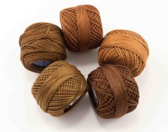 Discounted set of 5 embroidery threads - mix brown