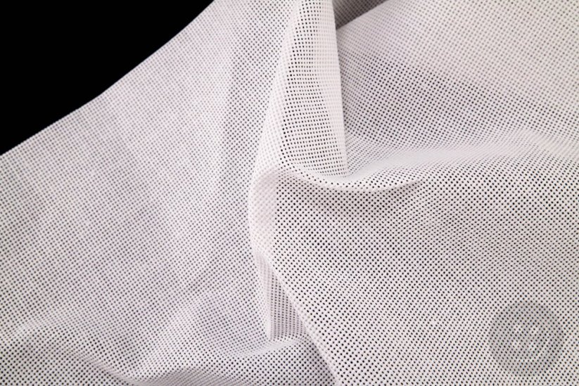 Bavlnená vyšívacie tkanina Kanava č. 7 - biela - šírka 140 cm