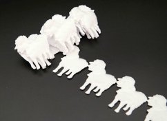 Zamatové ovečky v metráži - biele