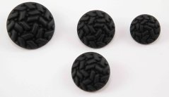 Luxuriöser Metallknopf - grobe Verzierung - matt - schwarz - Durchmesser 2,3 cm