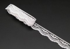 Silonová čipka s oblúčikmi - biela - šírka 1,5 cm