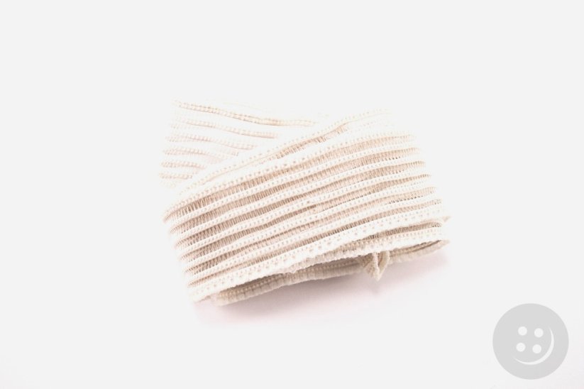 Knitted elastic - white - width 3.5 cm