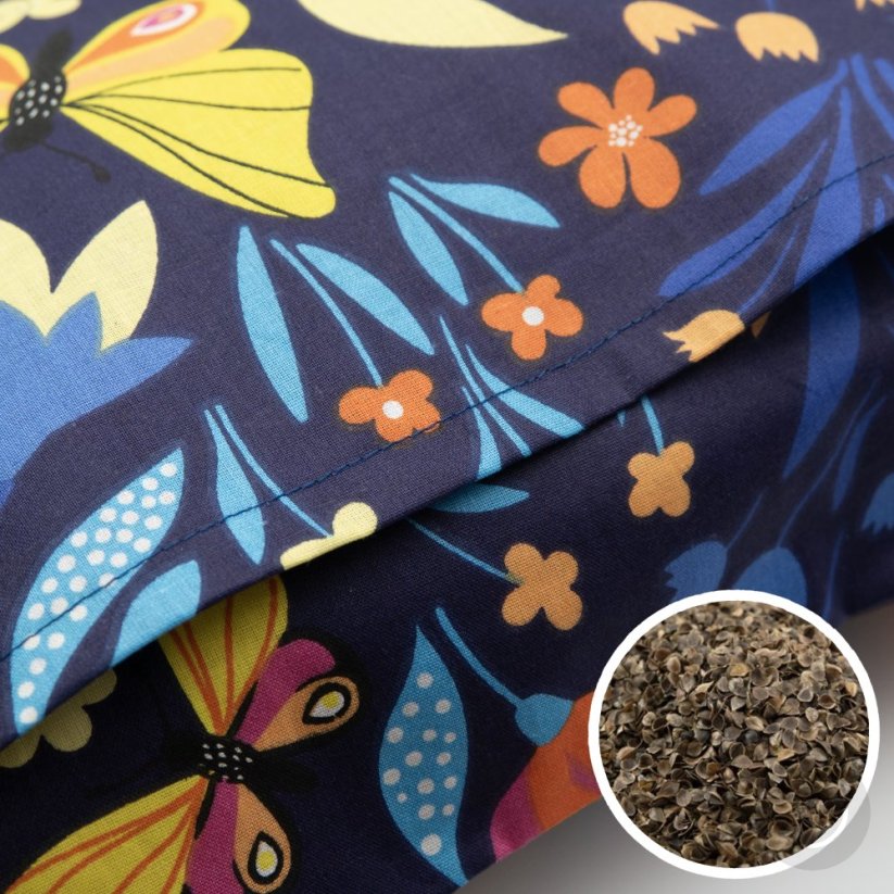 Polštářek plněný BIO pohankovými slupkami - Modrý prales - rozměr 35 cm x 28 cm