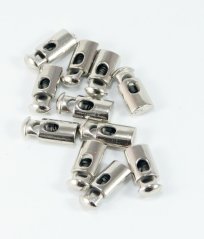 Kovová brzdička - strieborná - priemer prievlaku 0,3 cm