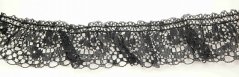 Čipkový kanýrek - čierna - šírka 4 cm