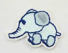 Nažehlovací záplata - modré slůně - rozměr 3 cm x 2,5 cm