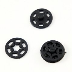 Plastic snap - black - diameter 1.5 cm